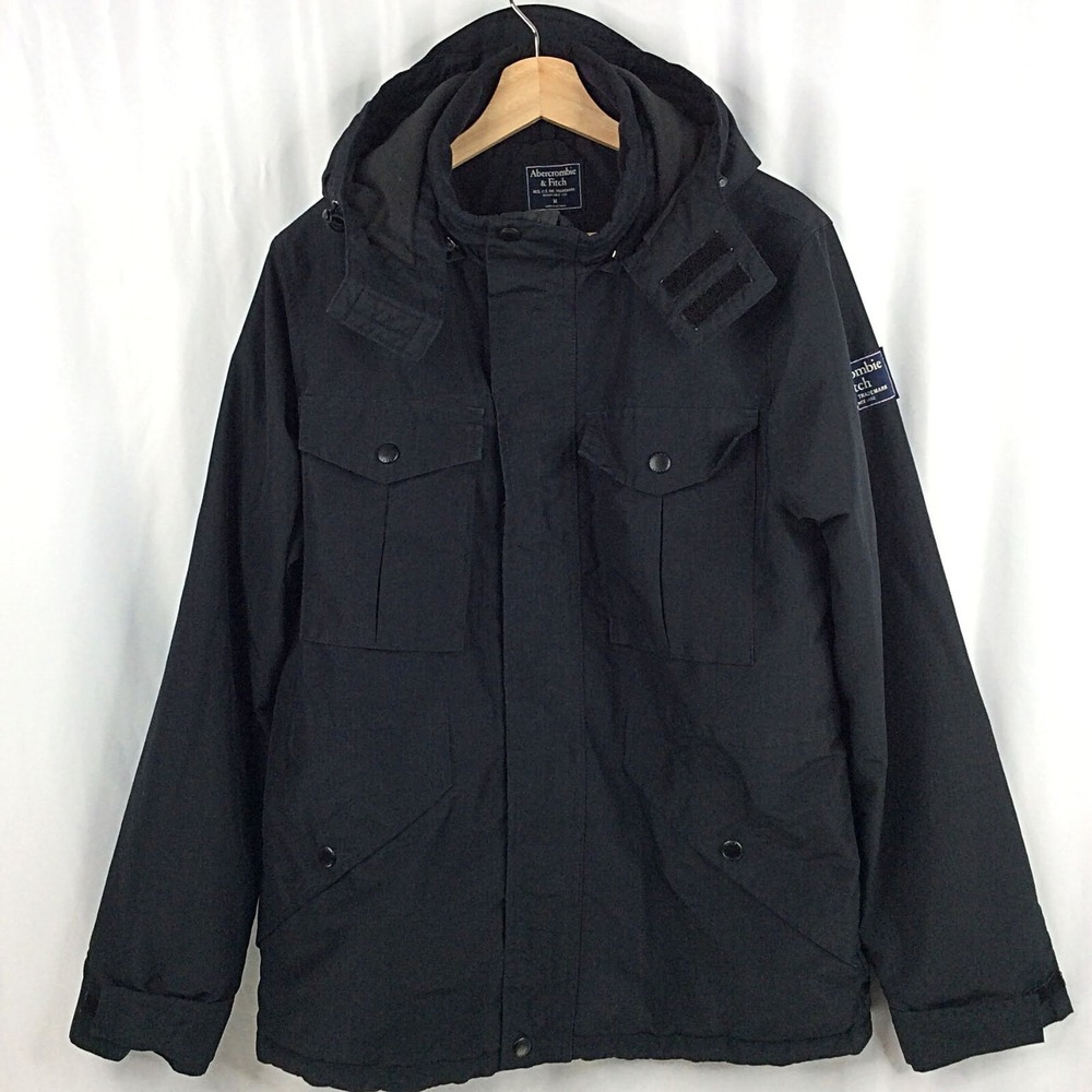 Abercrombie & Fitch Technical Parka Jacket Hooded Coat Mens Size Medium